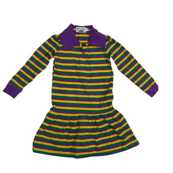 NWT Blended Spirit Size 12 Mardi Gras Striped Dress - Picture 1 of 5